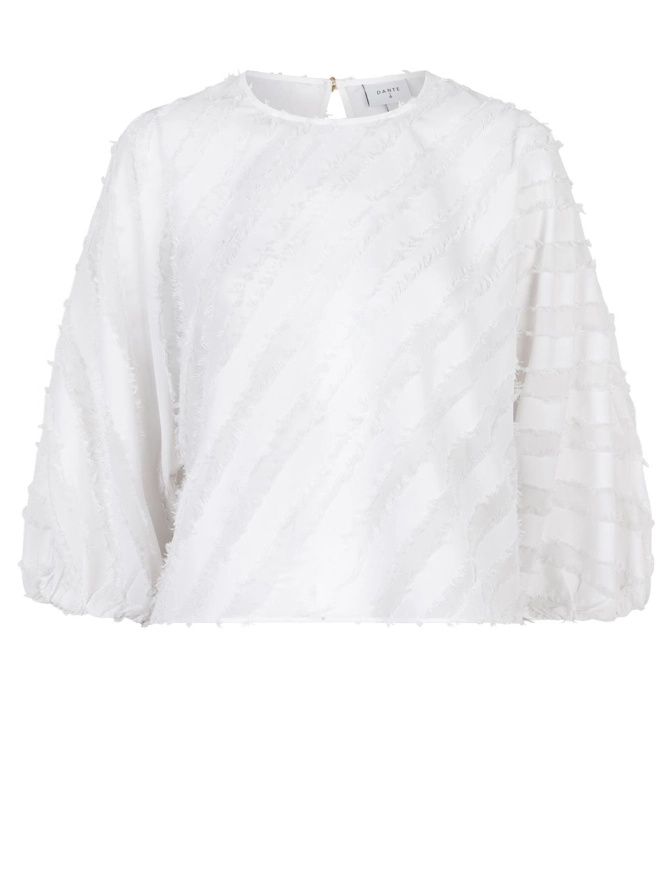 dante 6 Cropped textuur top Creme