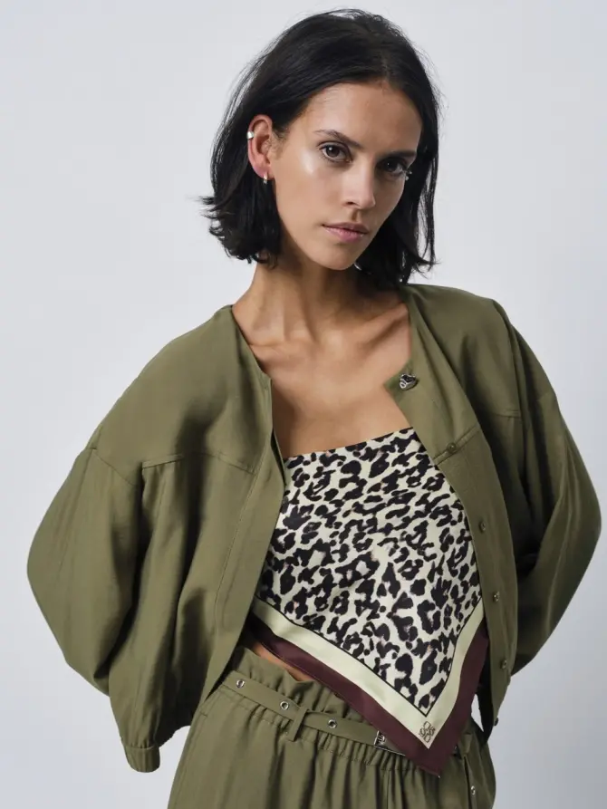 dante 6 Cropped utility jacket Groen