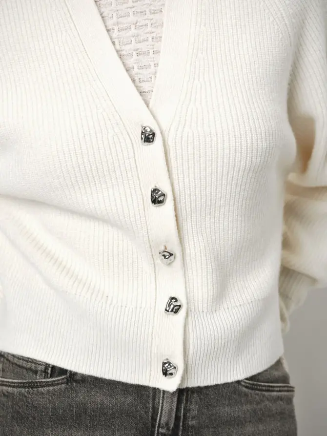 Dante 6 Cropped V-hals Vest Creme