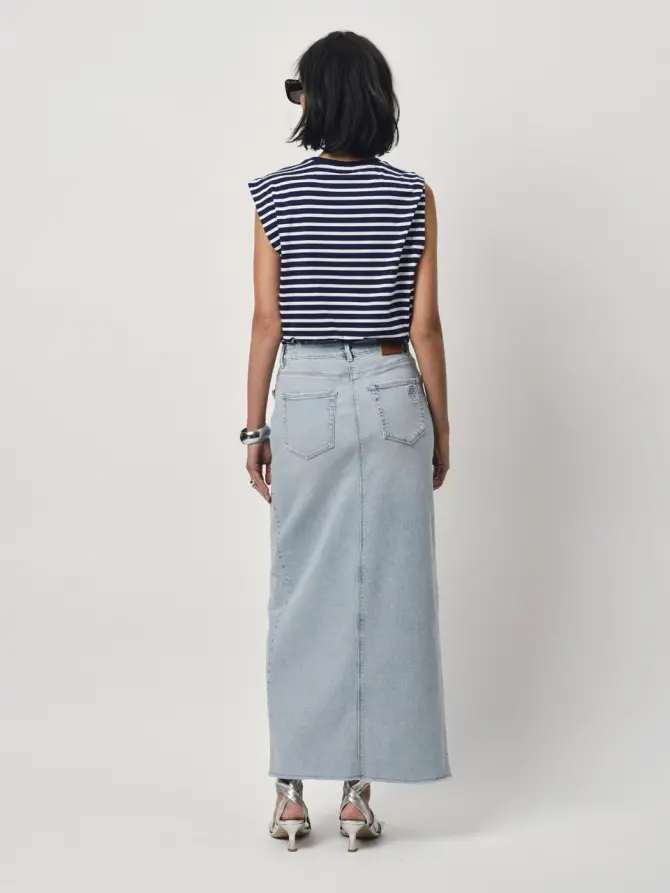 Dante 6 Denim Maxi-rok Worn Blue