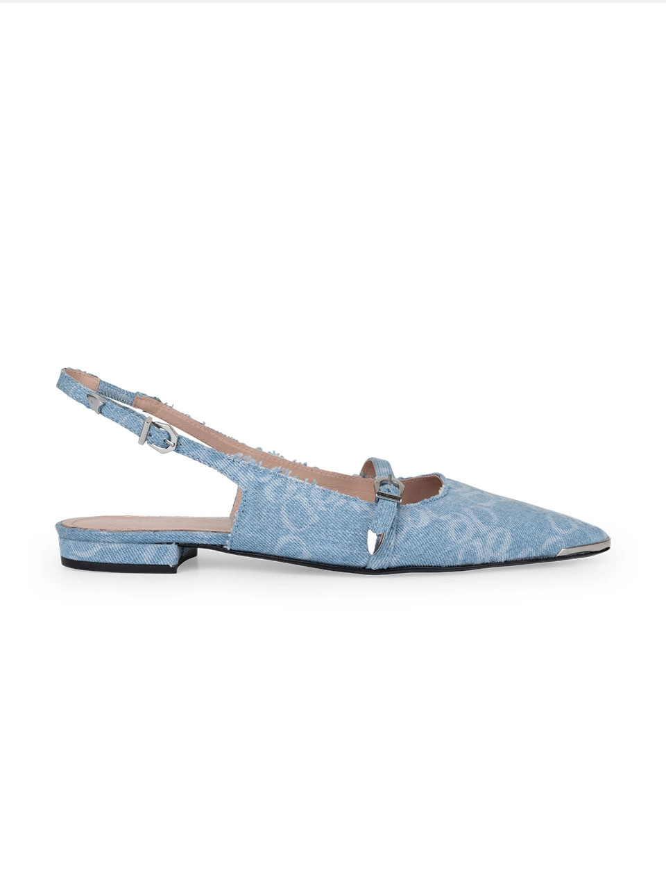 Dante 6 Denim Monogram Slingbacks Skywash Blue
