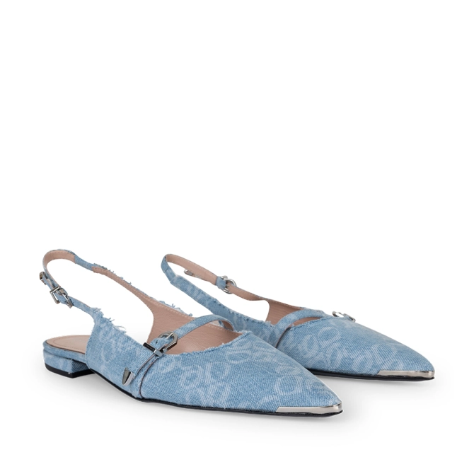 Dante 6 Denim Monogram Slingbacks Skywash Blue