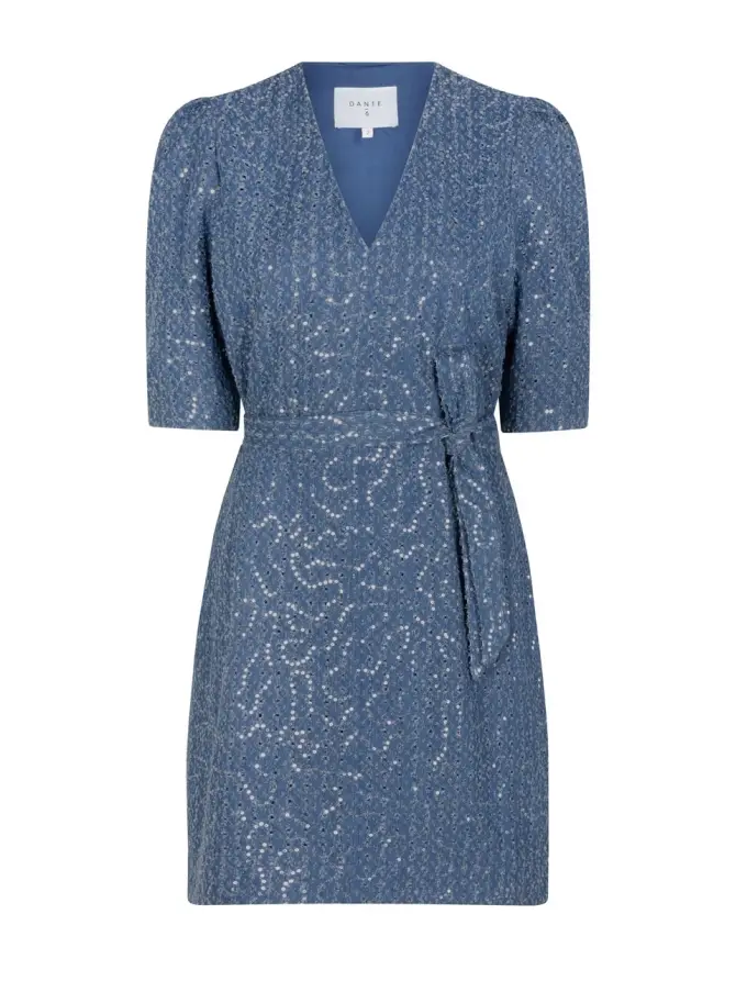 dante 6 Denim pailletten mini-jurk Blauw
