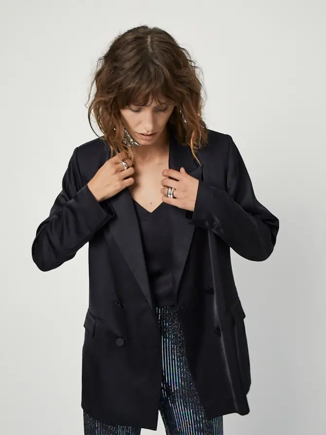 dante 6 Double-breasted blazer Zwart