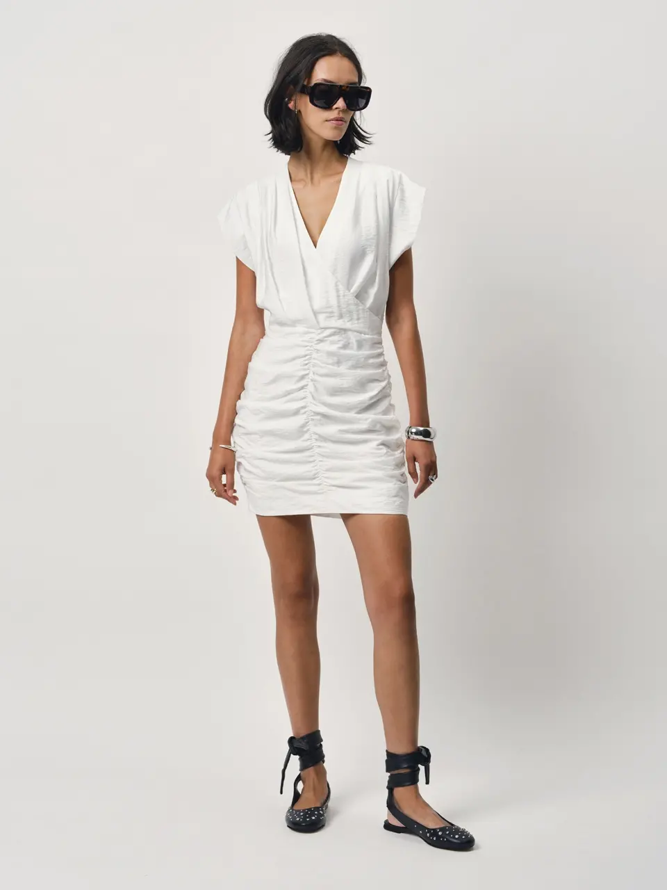 Dante 6 Drapey Mini-jurk Creme