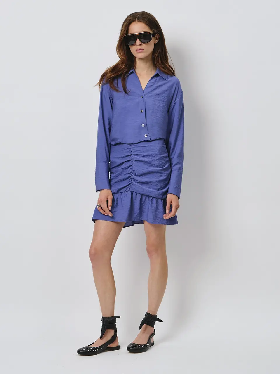 Dante 6 Drapey Minirok Donkerblauw