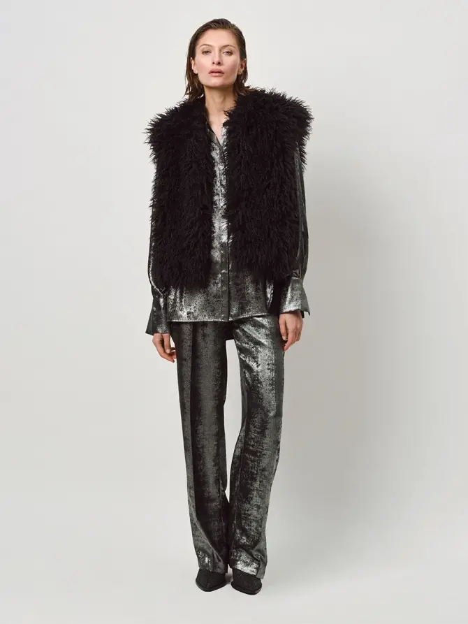 Dante 6 Faux Fur Vest Zwart