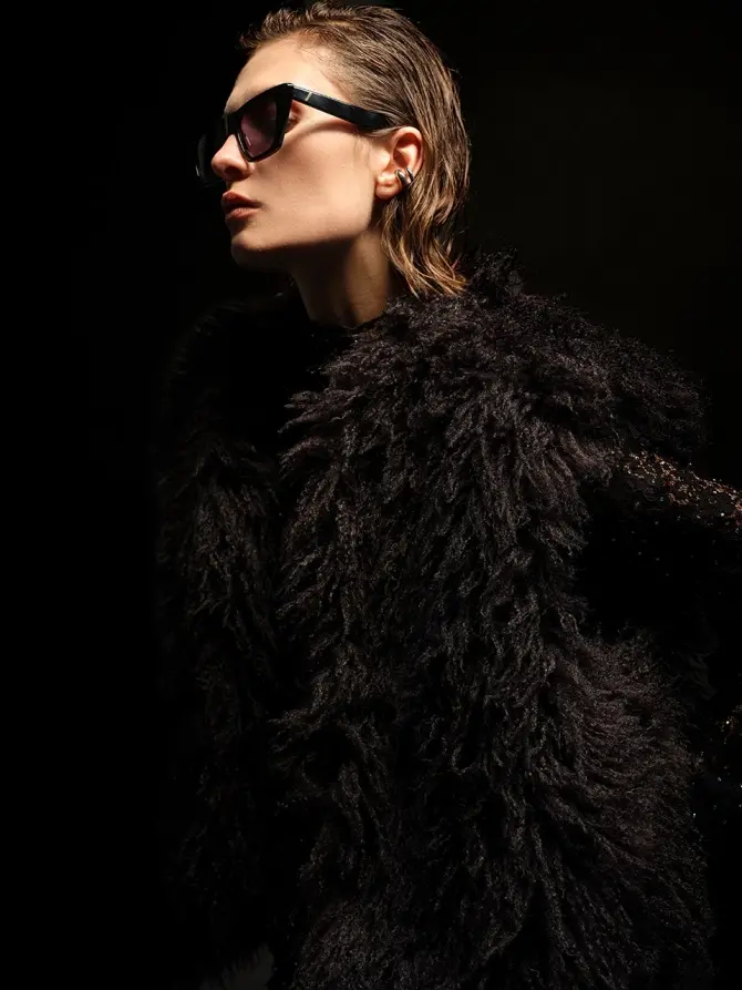 dante 6 Faux fur vest Zwart