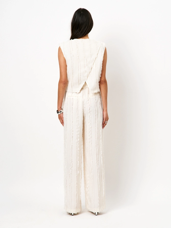 Dante 6 Fil Coupé Gilet Creme