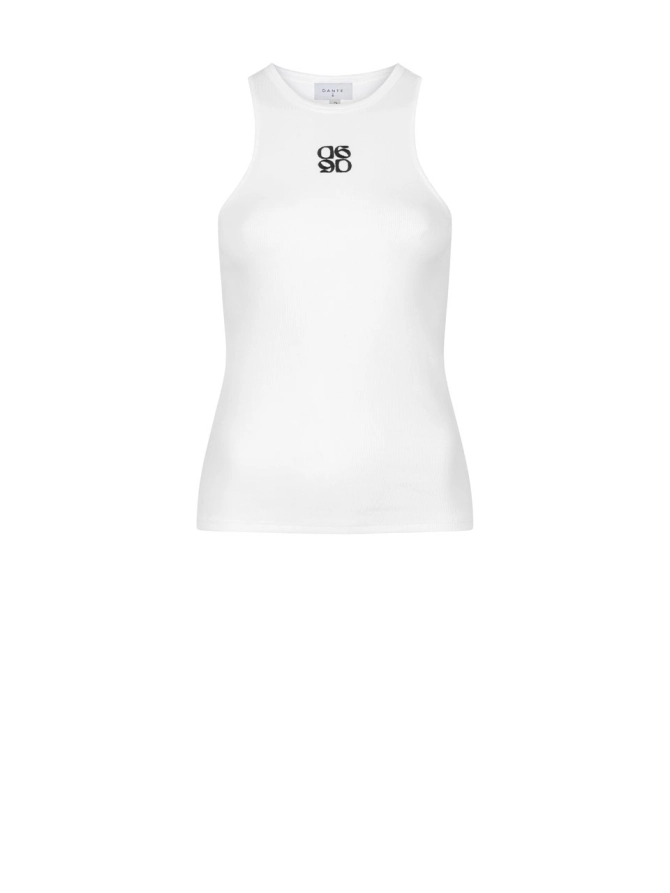 dante 6 Geborduurd logo tanktop Wit
