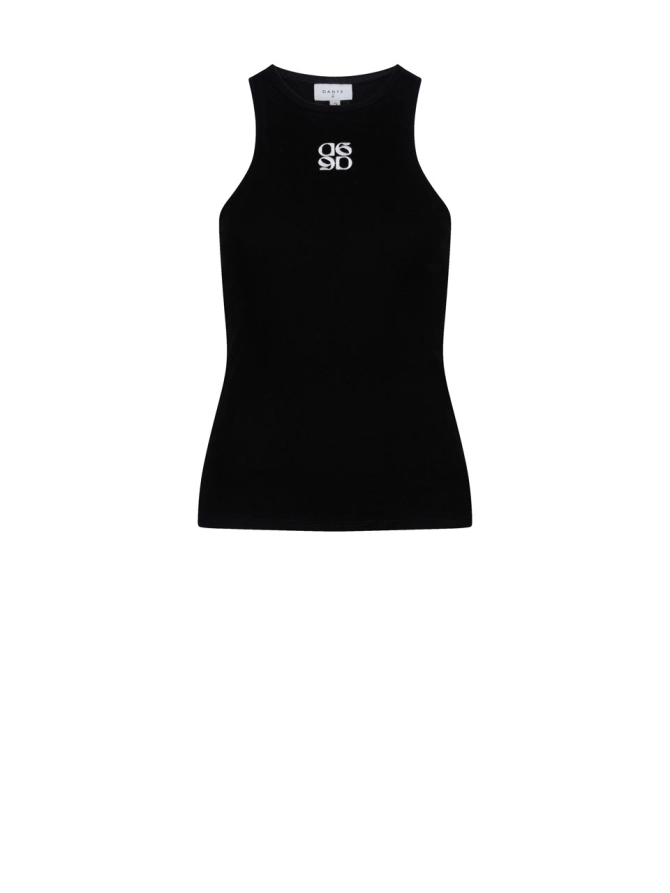 dante 6 Geborduurd logo tanktop Zwart