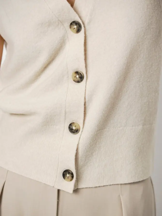 Dante 6 Gebreid Gilet Creme