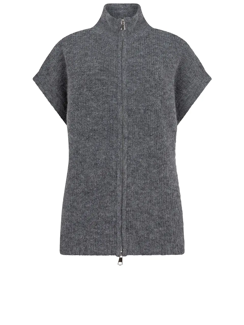 Dante 6 Gebreid Vest Met Dubbele Rits Donkergijs