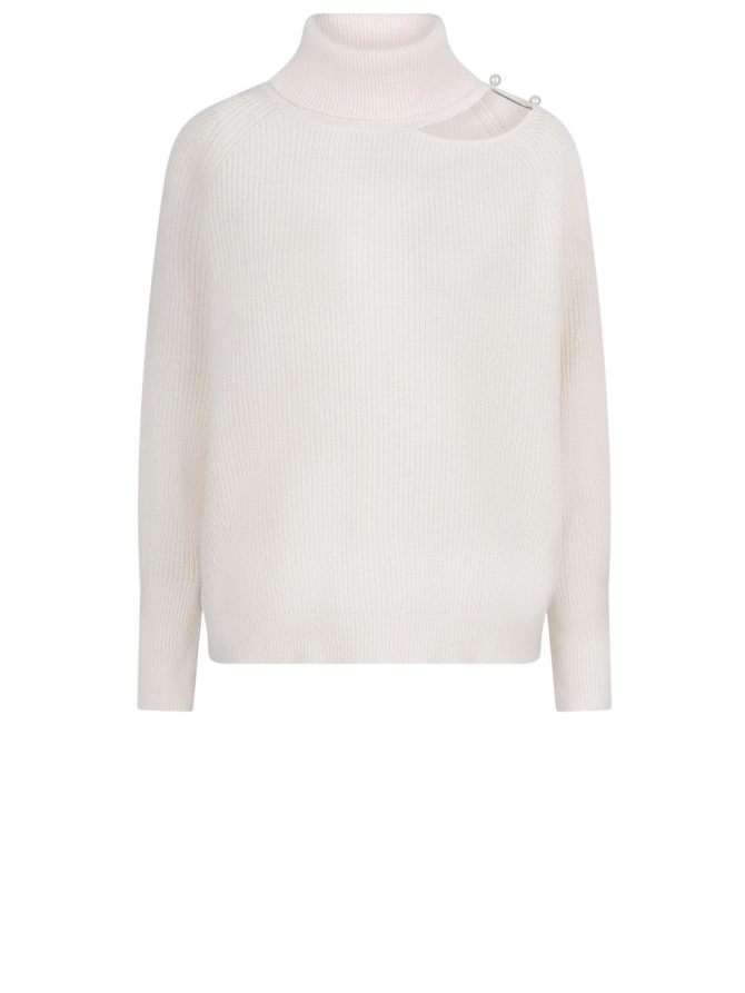 dante 6 Gebreide coltrui met parel Creme