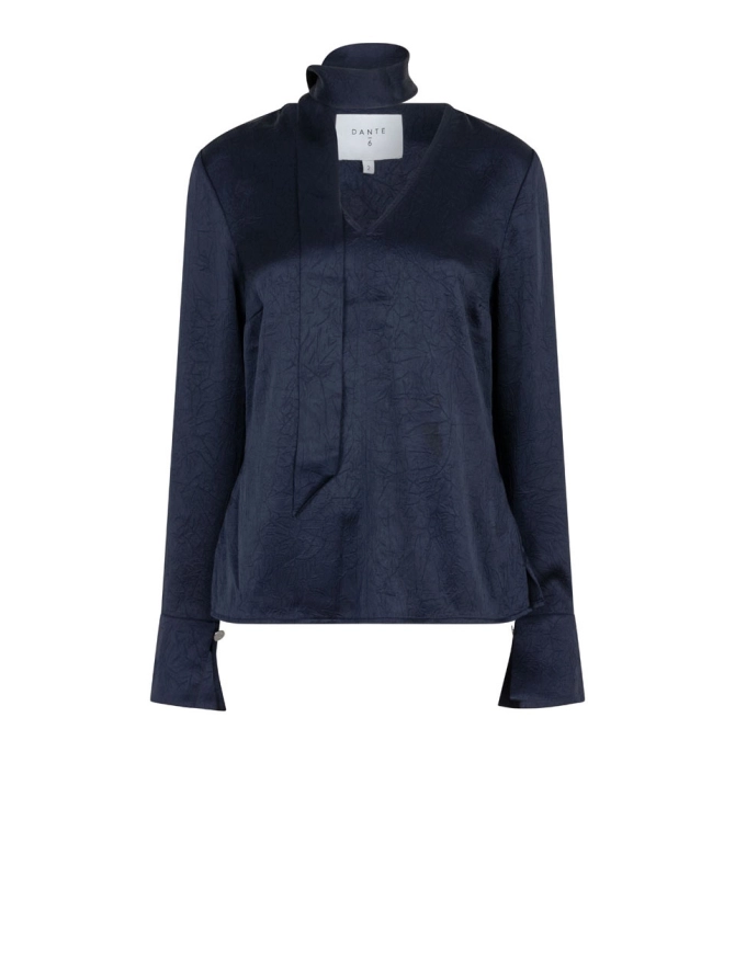 dante 6 Getailleerde v-hals top Donkerblauw