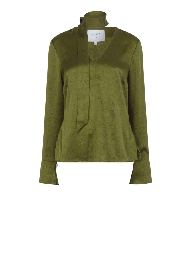 dante 6 Getailleerde v-hals top Groen