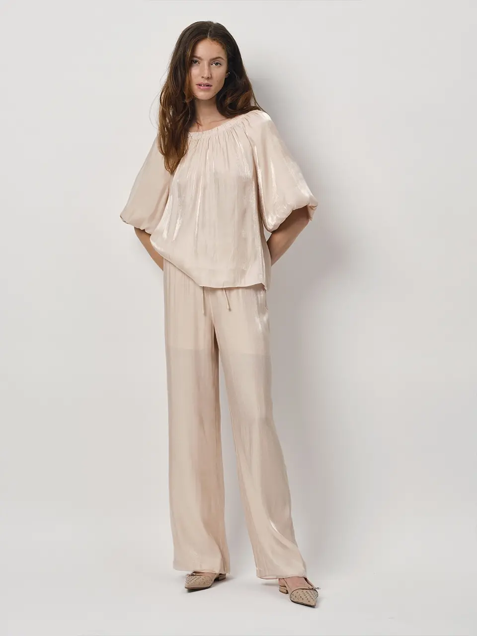 Dante 6 Glanzende Top Met Strik Roze