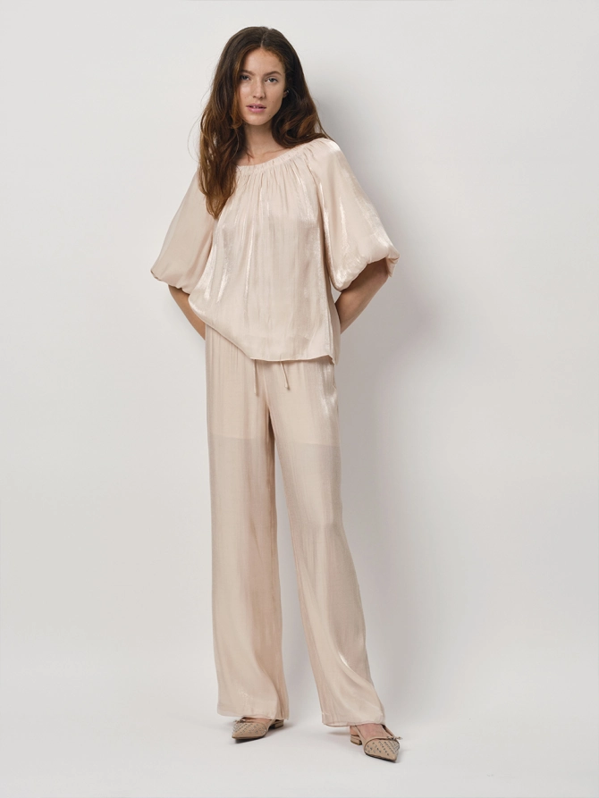 dante 6 Glanzende top met strik Roze