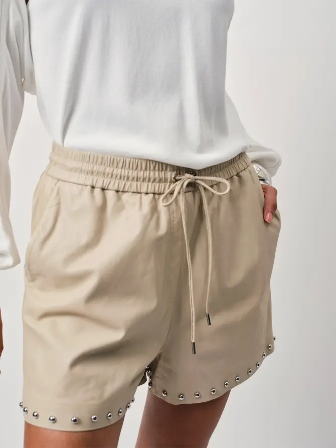 Dante 6 Glazed Leren Short Beige