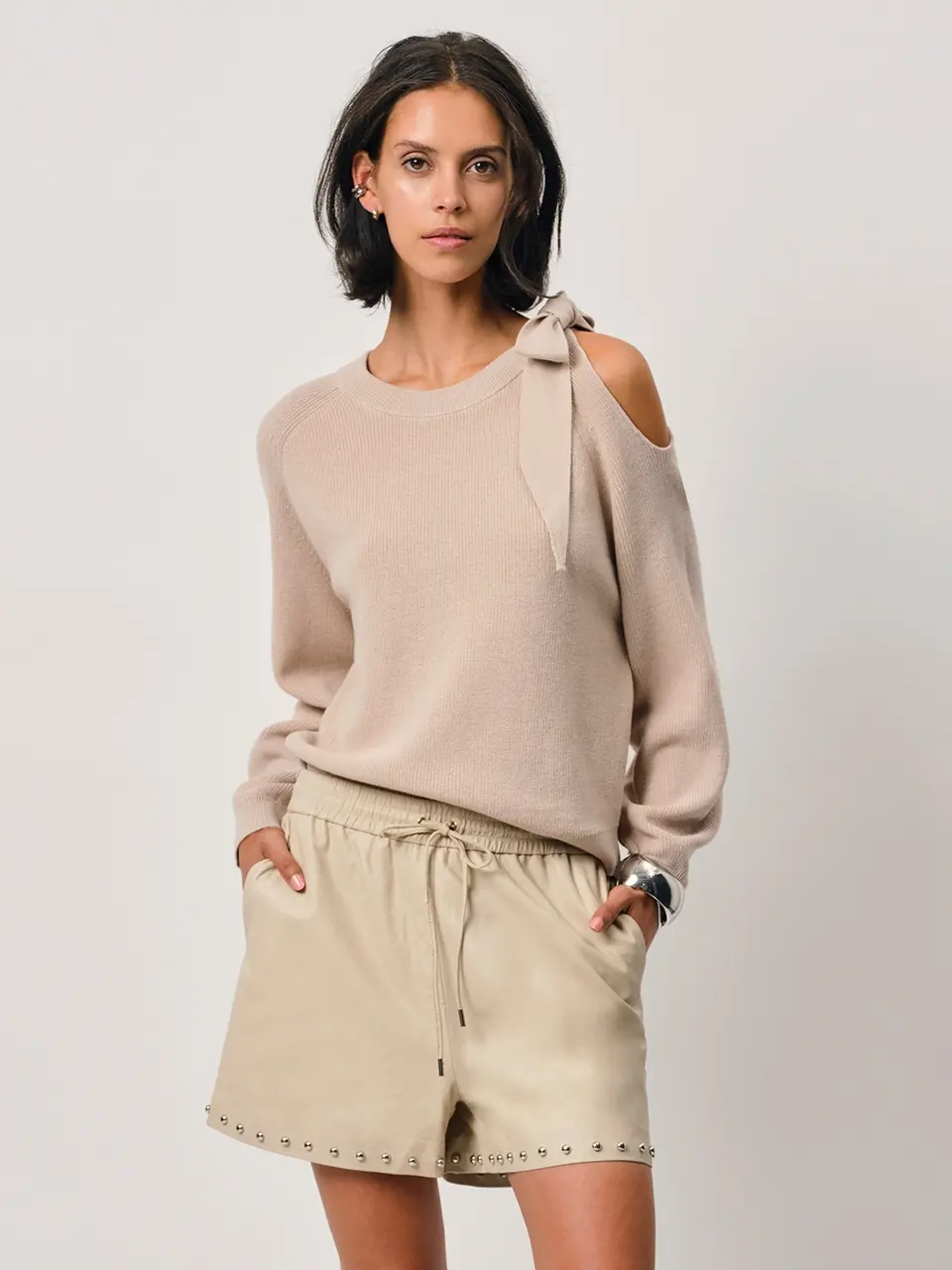 Dante 6 Glazed Leren Short Beige