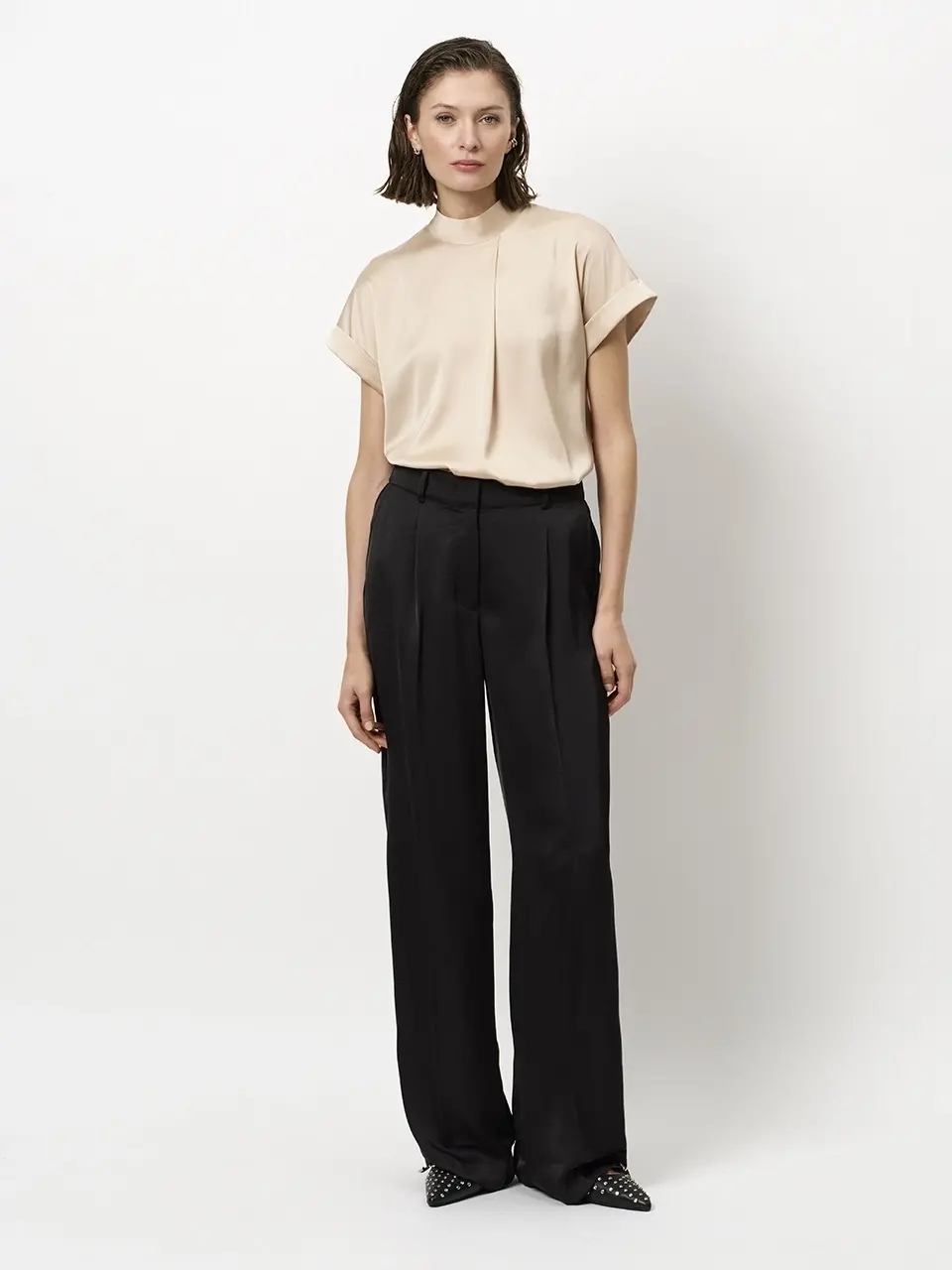 Dante 6 Hoge Hals Top Beige