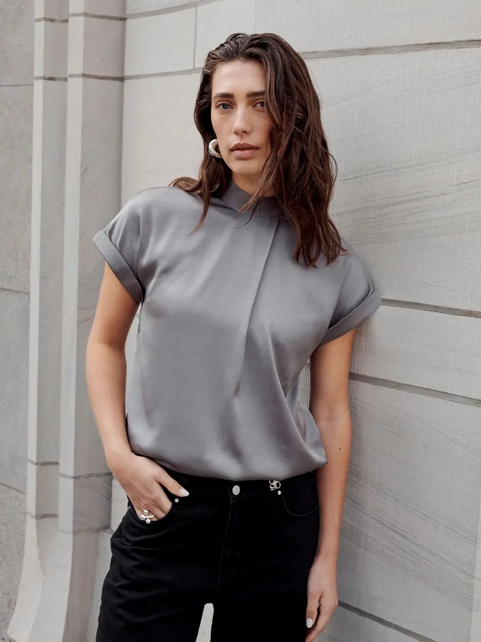 Dante 6 Hoge Hals Top Grijs