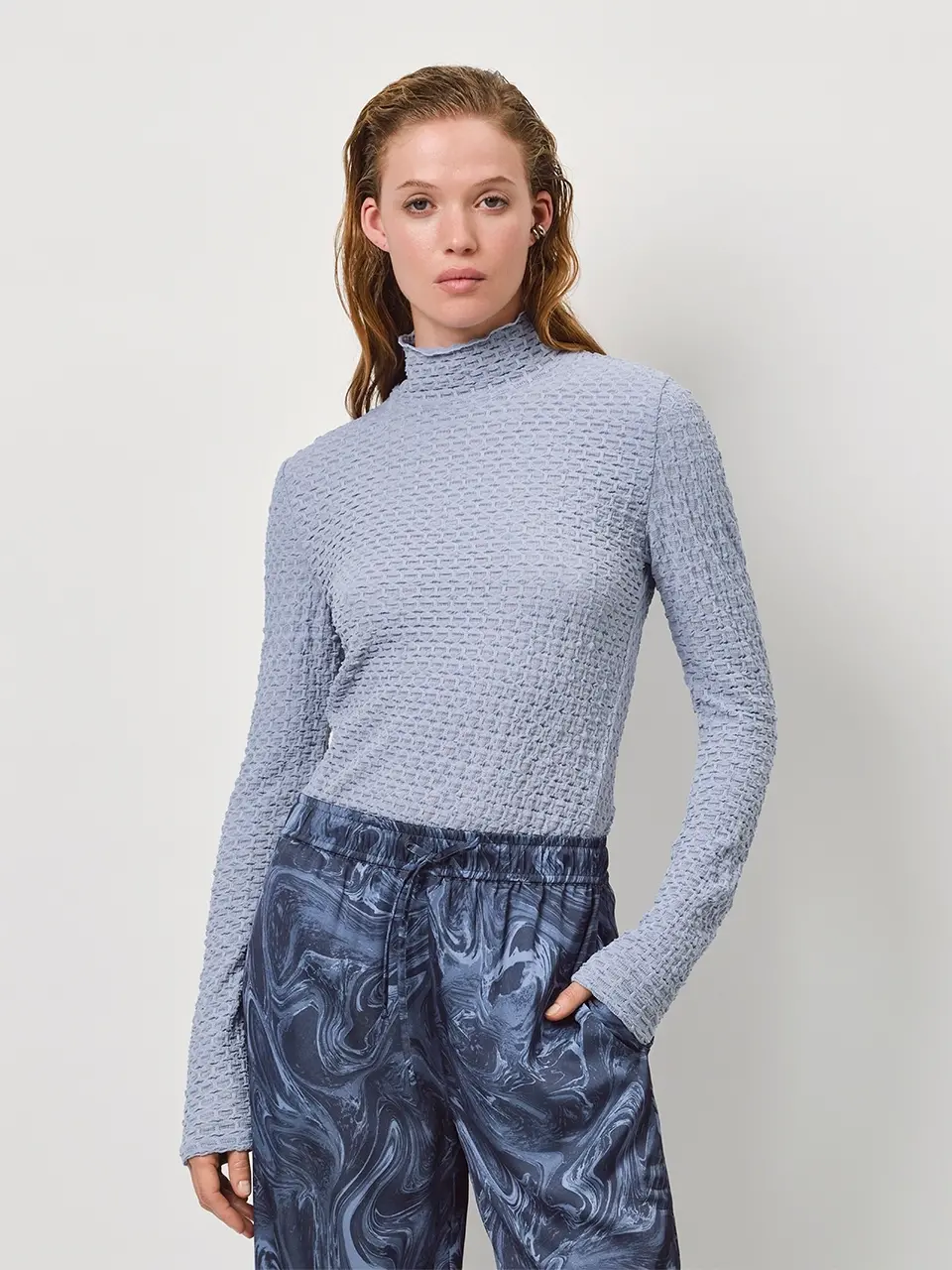 Dante 6 Jacquard Jersey Top Blauw