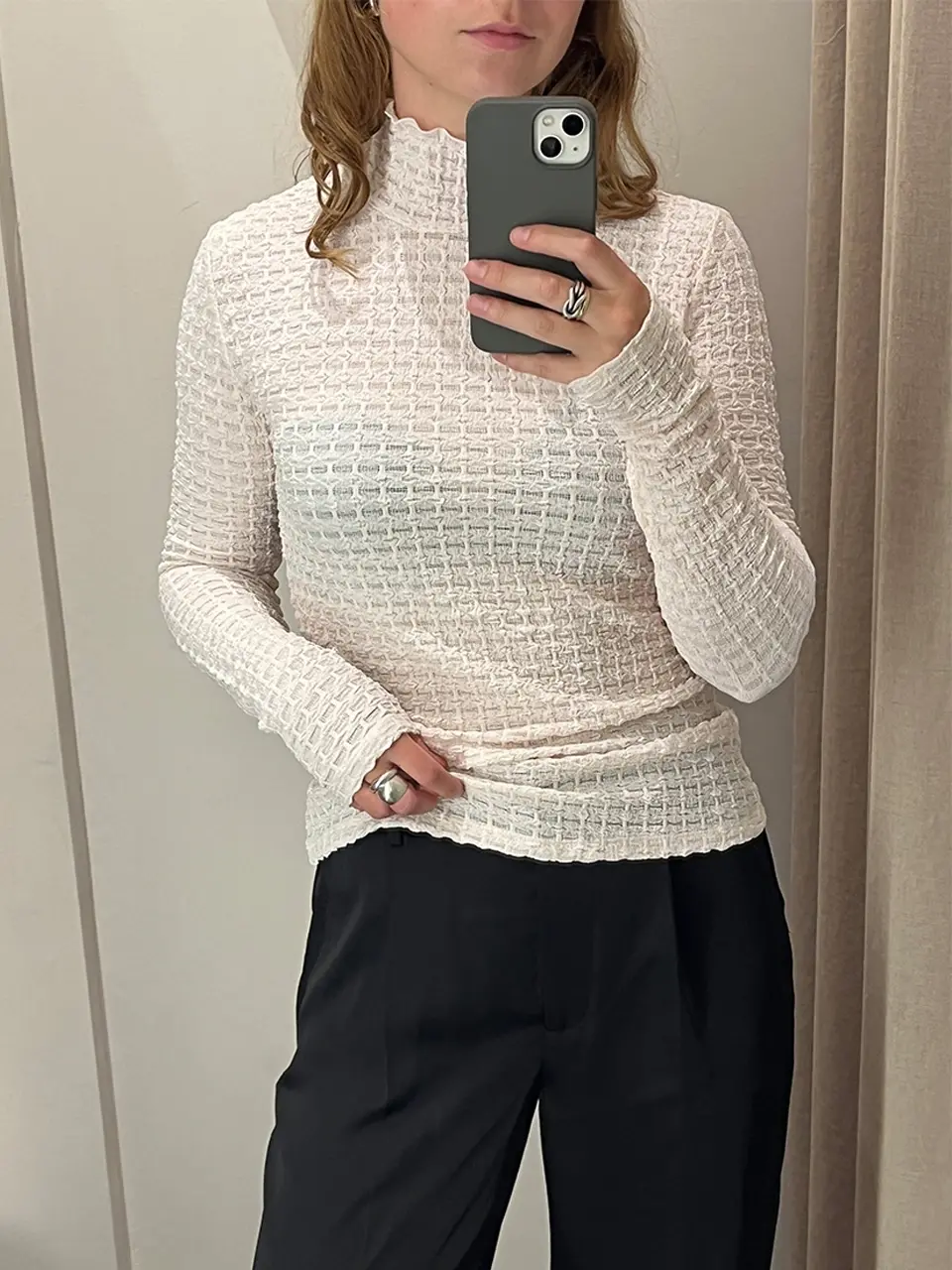 Dante 6 Jacquard Jersey Top Creme