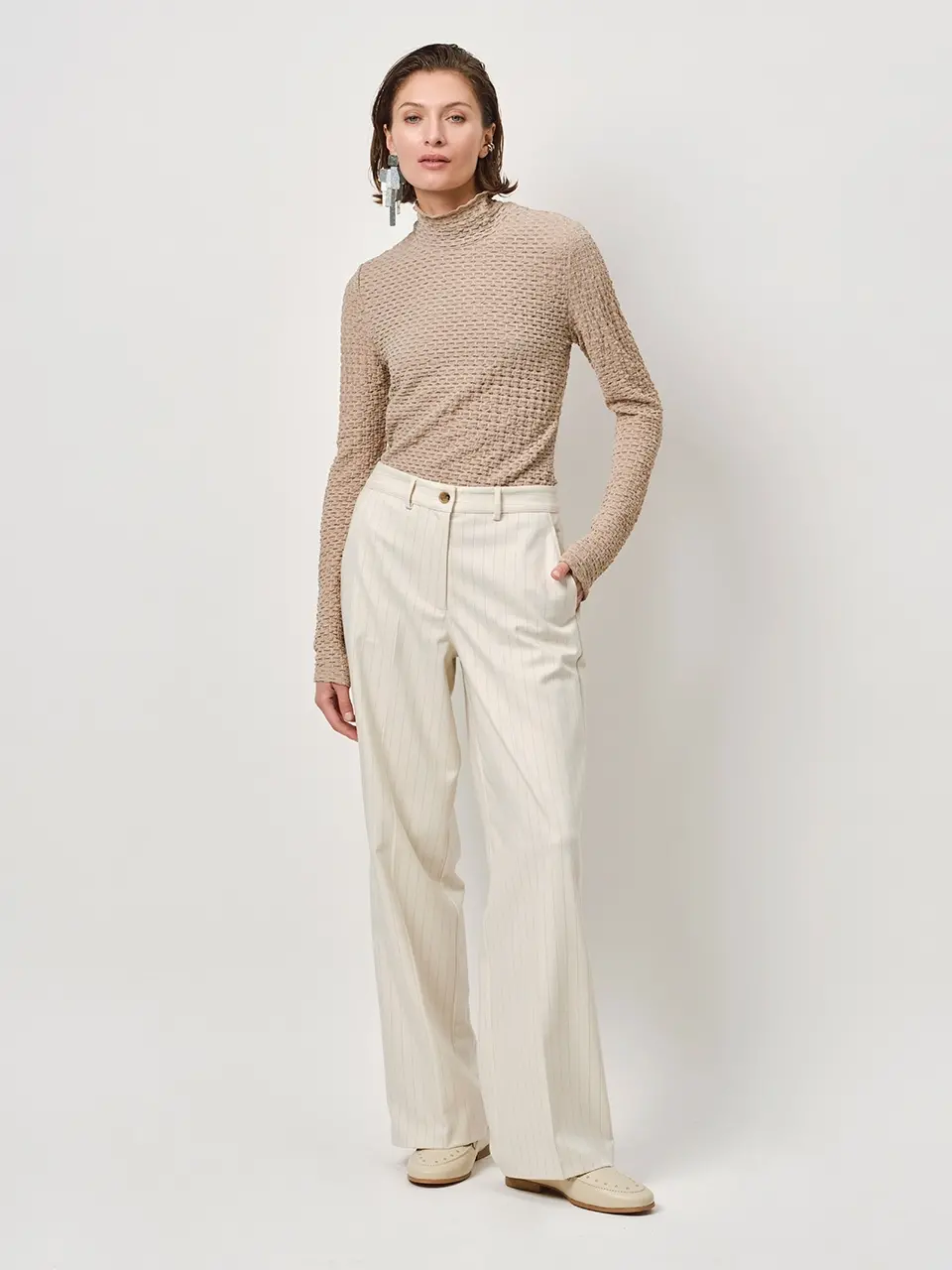 Dante 6 Jacquard Jersey Top Taupe