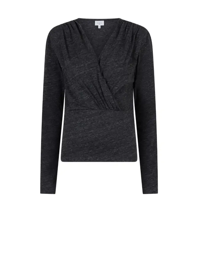 dante 6 Jersey top met V-hals Donkergrijs