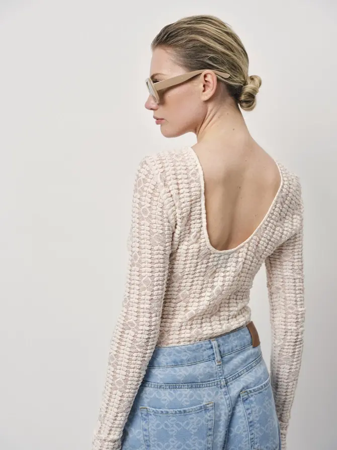 Dante 6 Kanten Longsleeve Creme