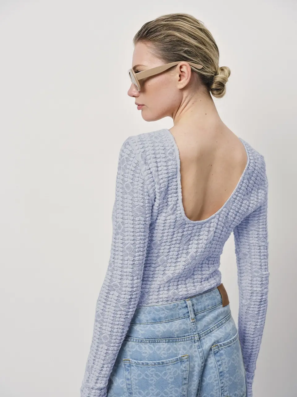 Dante 6 Kanten Longsleeve Lichtblauw