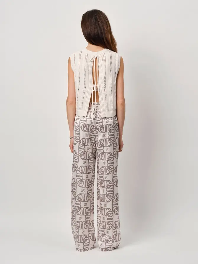 Dante 6 Katoenen Ajour Top Creme