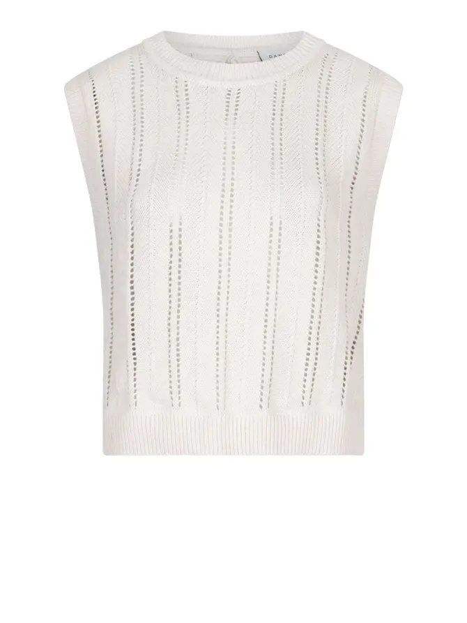 dante 6 Katoenen ajour top Creme