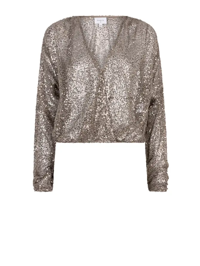 dante 6 Kort pailletten vest Bruin