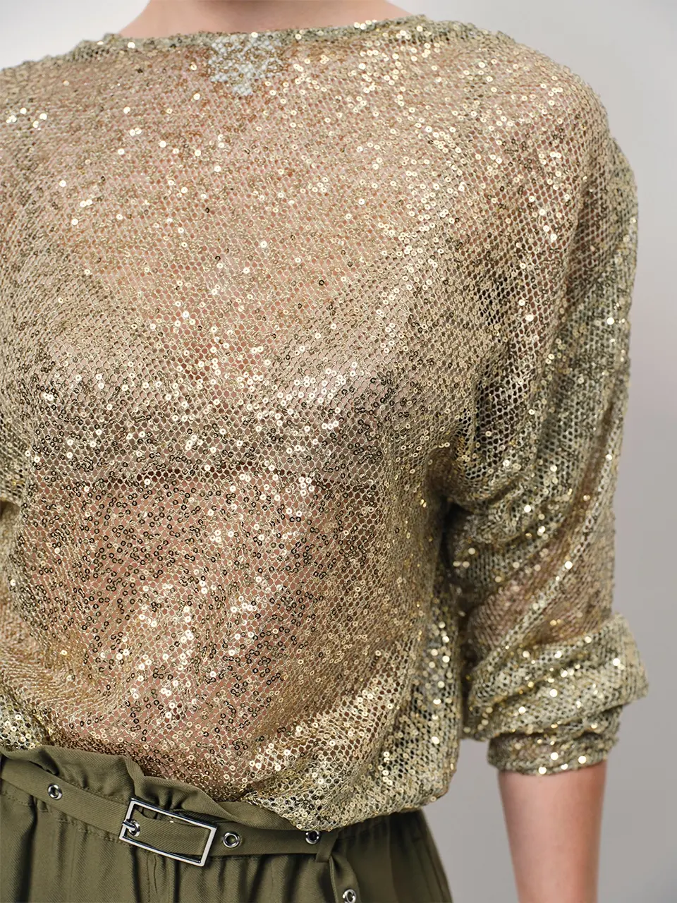 Dante 6 Korte Pailletten Top Groen