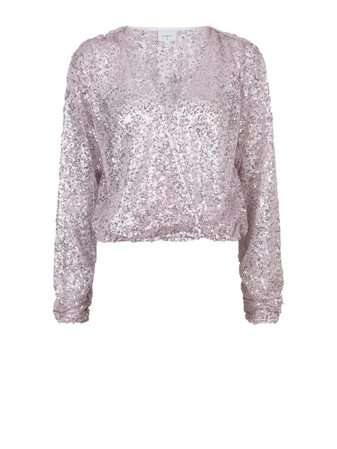 dante 6 Korte pailletten top Roze
