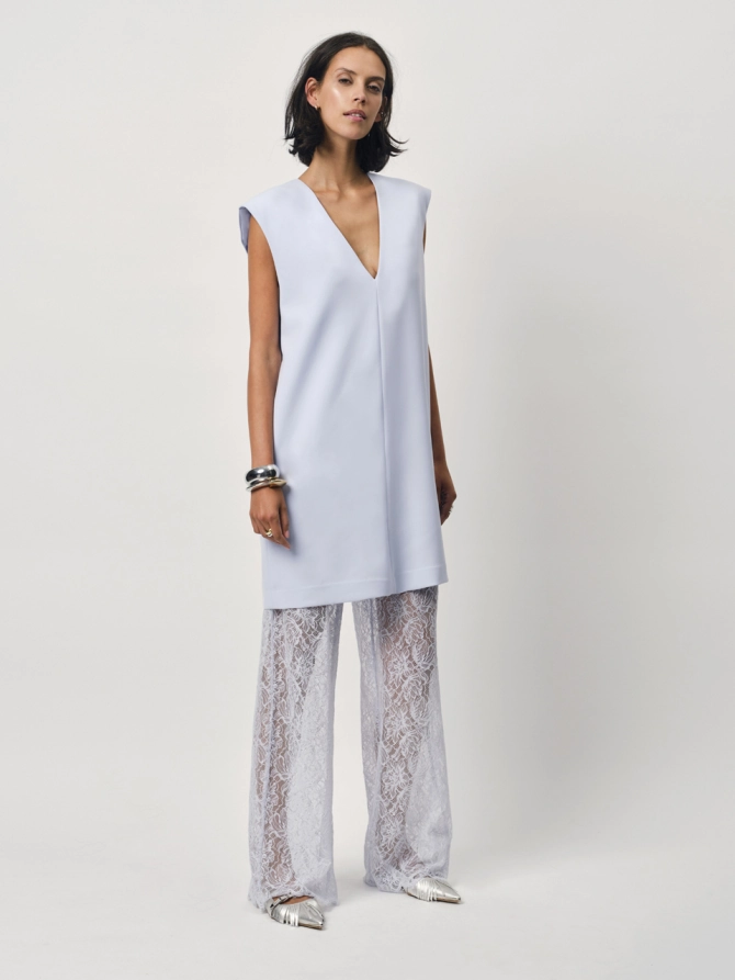 Dante 6 Lace Wide Leg Broek Lichtblauw