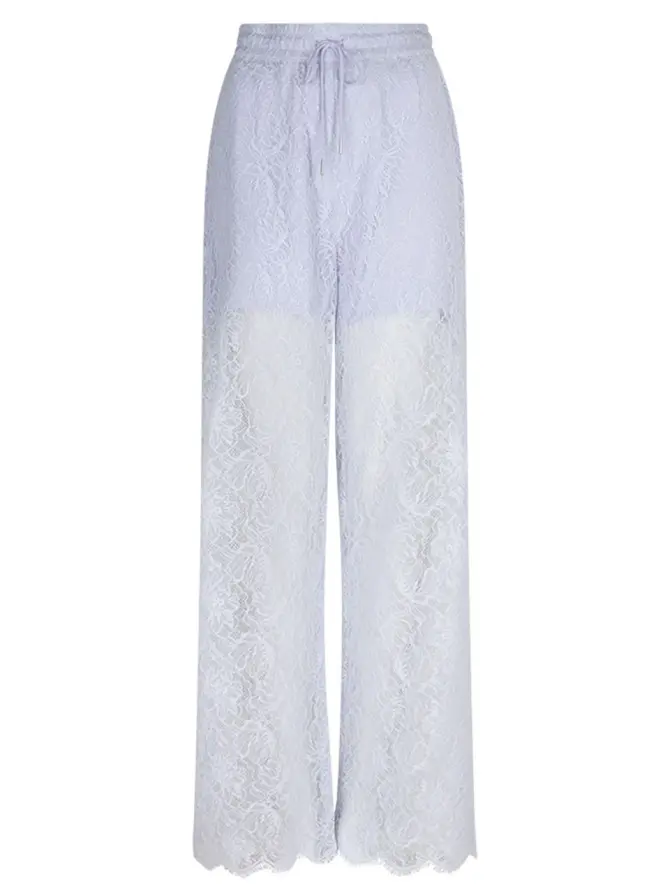 dante 6 Lace wide leg broek Lichtblauw