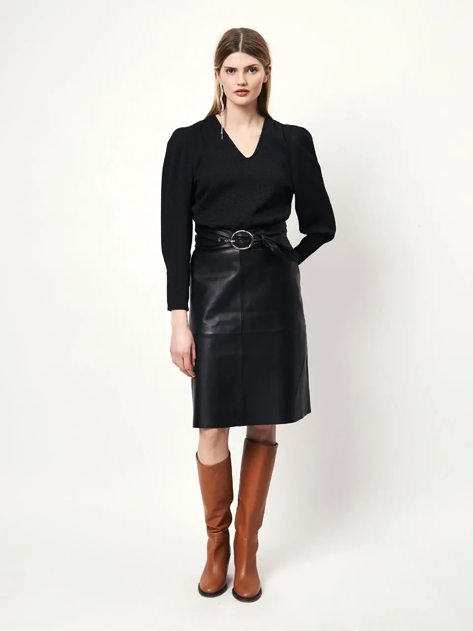 Dante 6 Lamsleren Rok Zwart