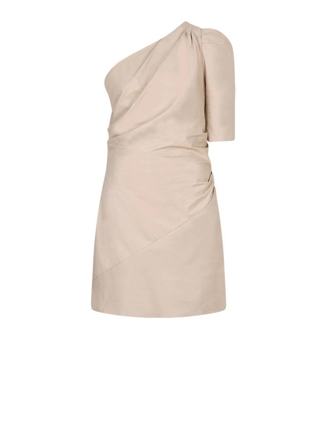 dante 6 Leren mini-jurk Beige