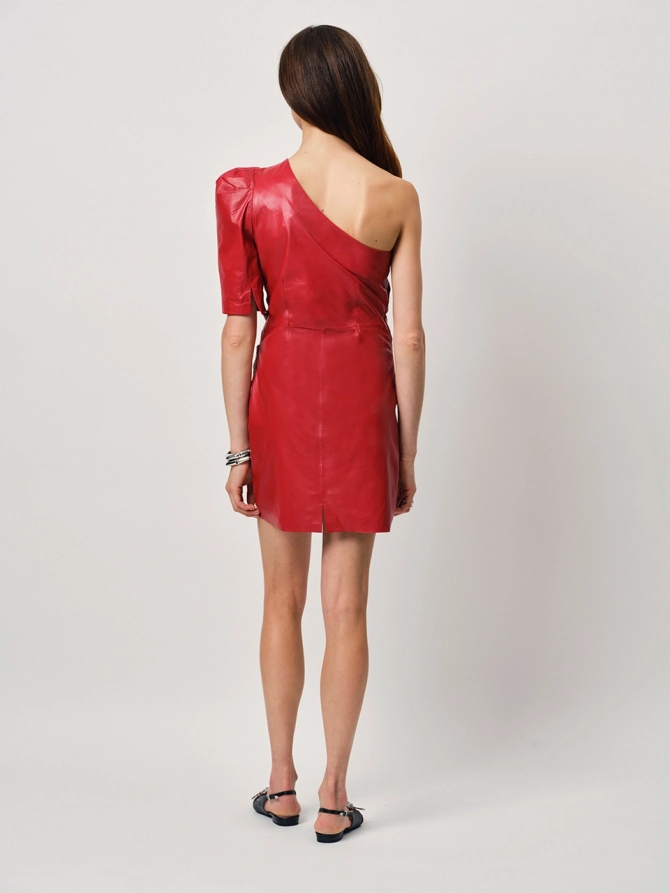 Dante 6 Leren Mini-jurk Rood