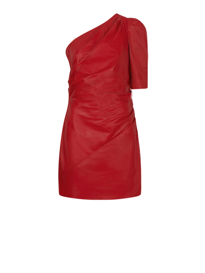 dante 6 Leren mini-jurk Rood