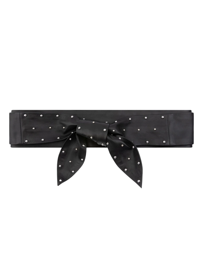 dante 6 Leren riem met studs Zwart