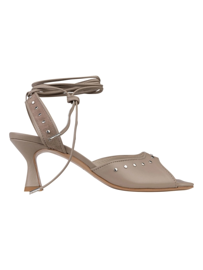 dante 6 Leren sandalen met hak Beige