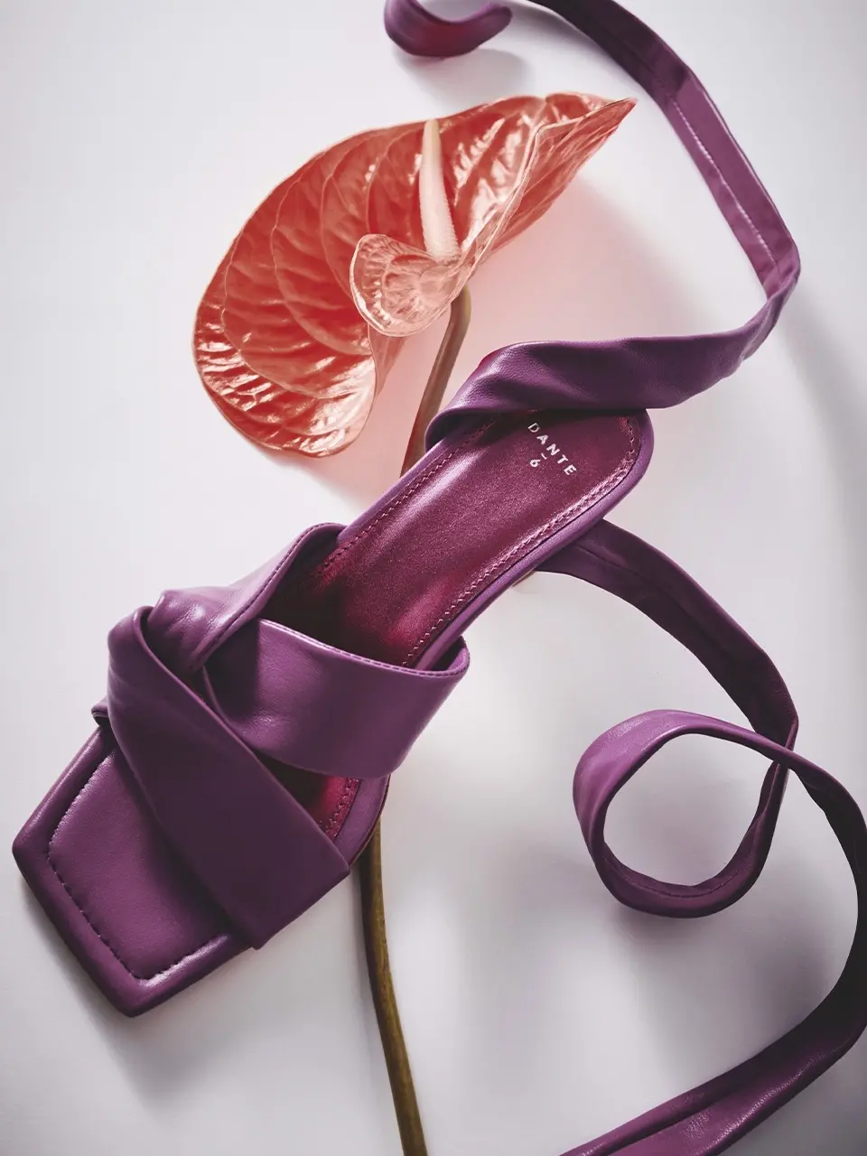 Dante 6 Leren Sandalen Met Hak Paars