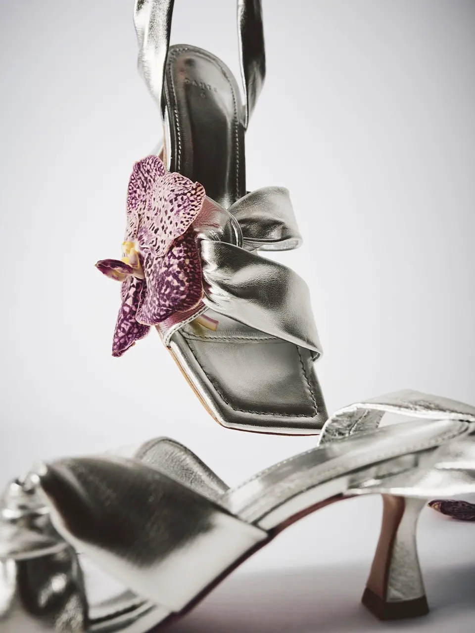 Dante 6 Leren Sandalen Met Hak Sunset Silver