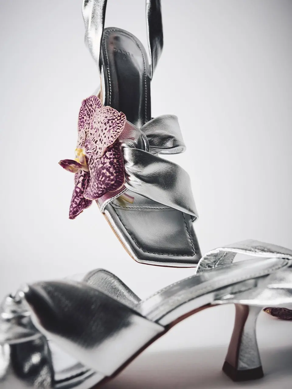 Dante 6 Leren Sandalen Met Hak Zilver