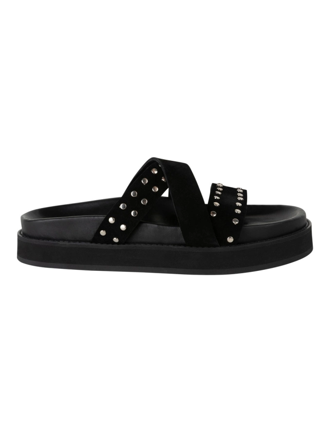 dante 6 Leren sandalen met hak Zwart