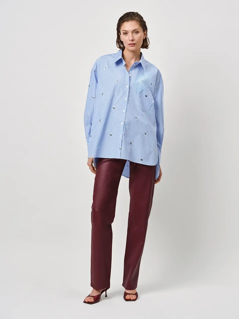 Dante 6 Leren Stretch Broek Rood